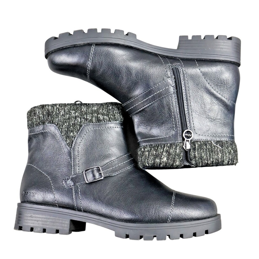 J Sport Boots Womens Size 10 Black Faux‎ Leather Ankle Bootie VIOLET S5VLT01